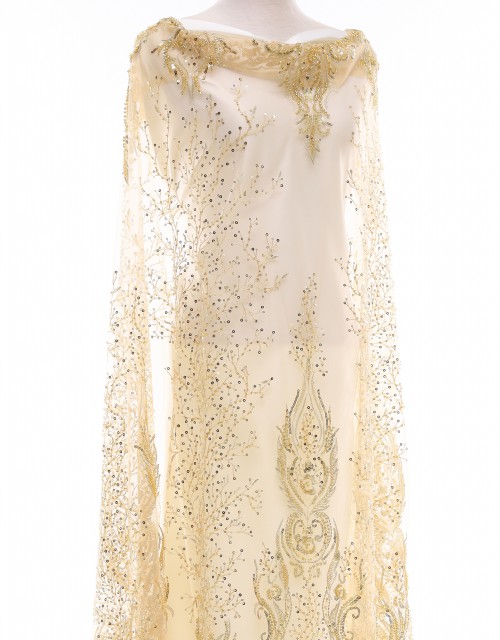 YUSRINA PEARL BEADED LACE IN GOLD