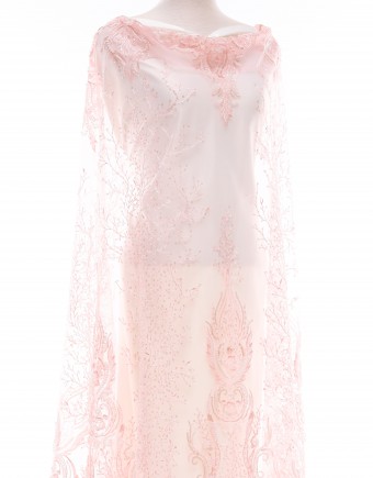 YUSRINA PEARL BEADED LACE IN LIGHT PINK