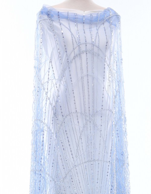 JASMINE PEARL BEADED LACE IN LIGHT BLUE