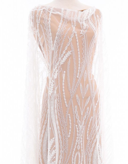 BRIAR BEADED LACE IN OFF WHITE