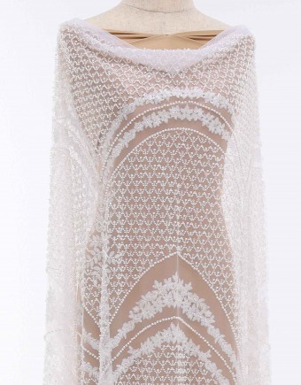 MELISSA BEADED LACE IN OFF WHITE