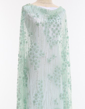 NATALIE BEADED LACE IN SAGE GREEN