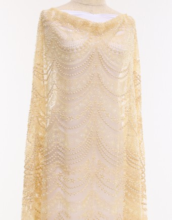 CLAIRE PEARL BEADED LACE IN CREAM