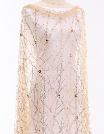 JOSIE SEQUIN BEADED LACE IN PEACH