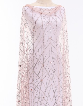 JOSIE SEQUIN BEADED LACE IN SOFT PINK