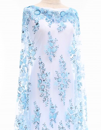 SARAH BEADED LACE IN ICE BLUE