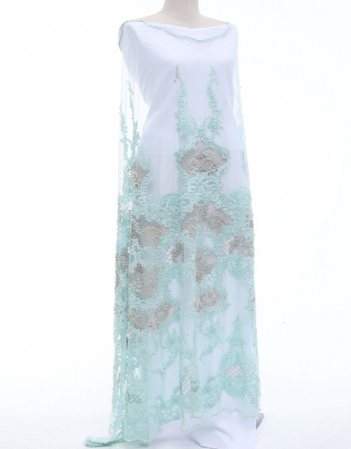 EMMA PEARL BEADED LACE IN ICE BLUE