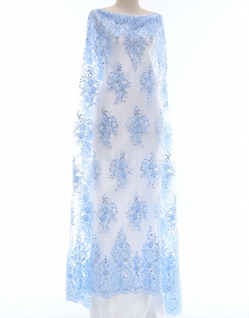 JACY PEARL BEADED LACE IN ICE BLUE