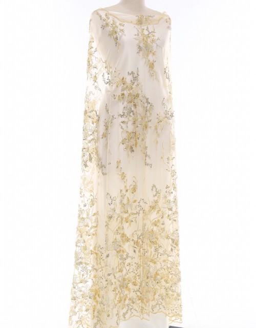 INARA BEADED LACE IN LIGHT YELLOW