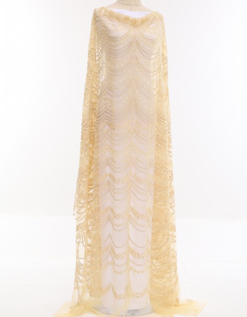 CLAIRE PEARL BEADED LACE IN CREAM