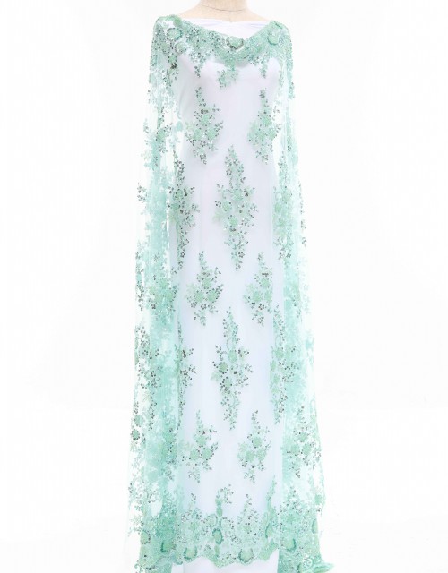 SARAH BEADED LACE IN MINT GREEN