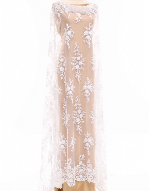 SARAH BEADED LACE IN OFF WHITE