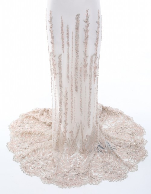 ALVINA PEARL BEADED LACE IN CRYSTAL PINK