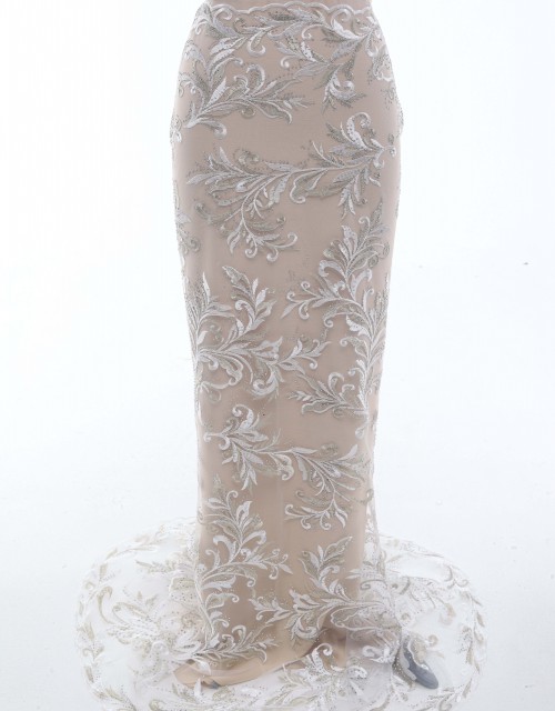 CLIVE BEADED LACE IN WHITE