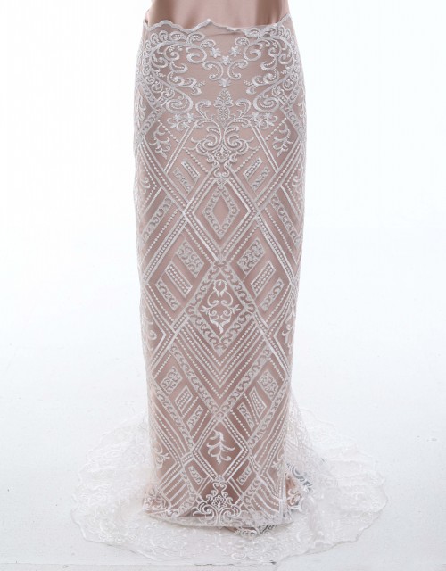 BLYTHE SEQUIN BEADED LACE IN WHITE