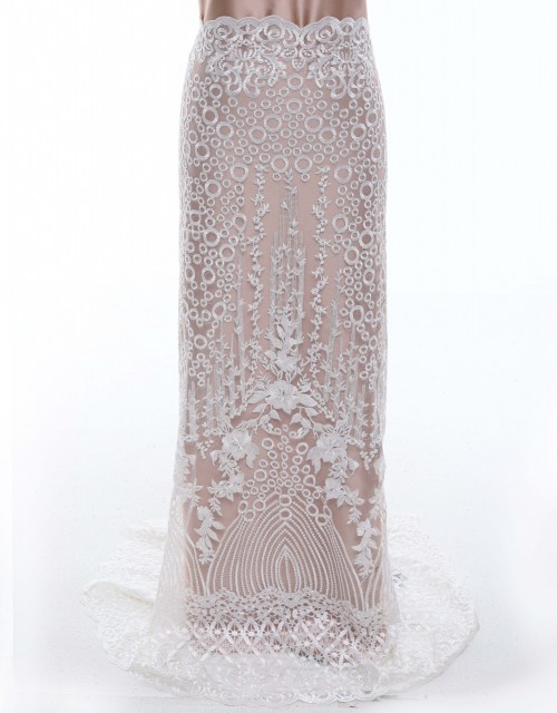 BLAIR SEQUIN BEADED LACE IN WHITE