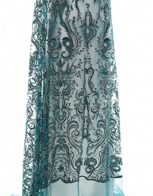 THEA BEADED LACE IN EMERALD GREEN