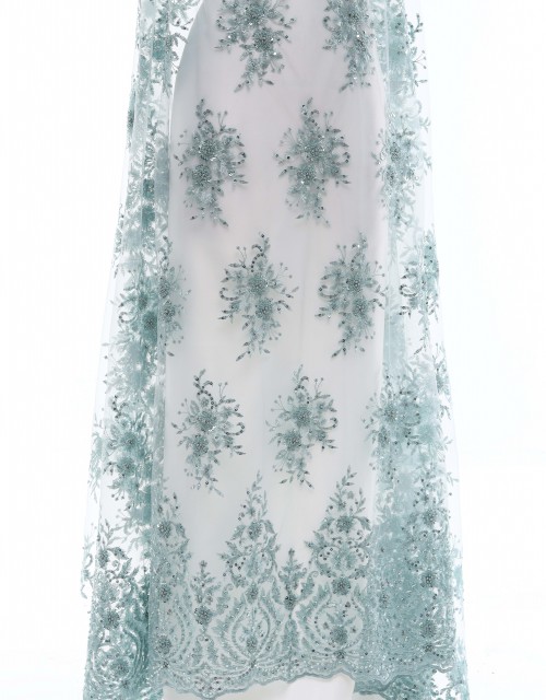 JACY PEARL BEADED LACE IN SAGE GREEN