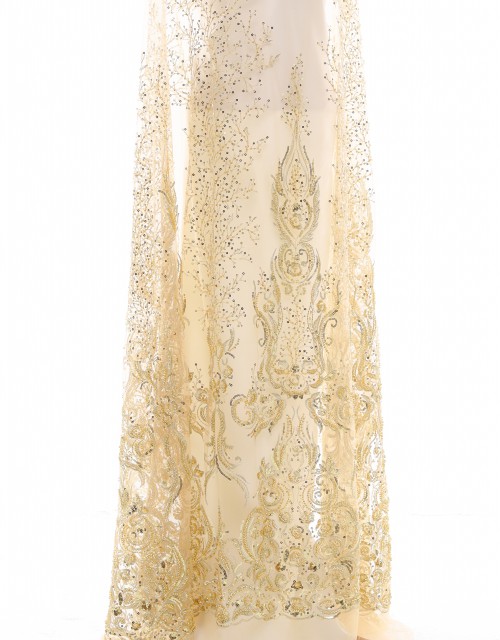 YUSRINA PEARL BEADED LACE IN GOLD