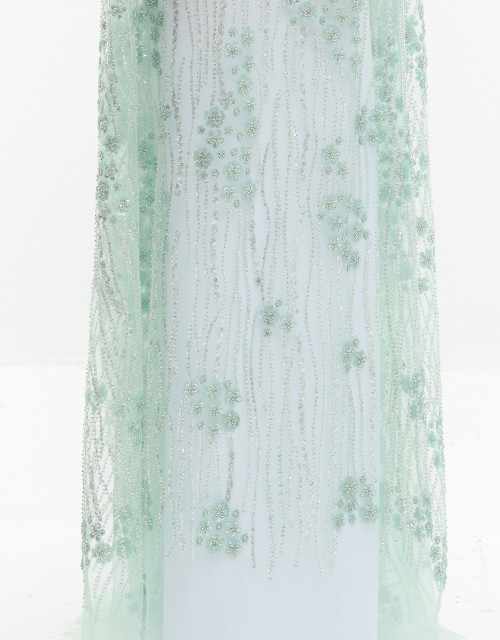 NATALIE BEADED LACE IN SAGE GREEN