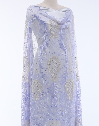 MILES EMBROIDERY RHINESTONE LACE IN LIGHT PURPLE