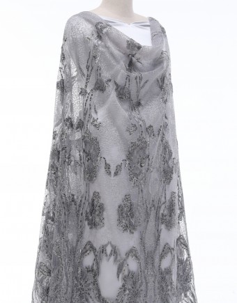 NASH HEAVY BEADED LACE IN PEWTER GREY