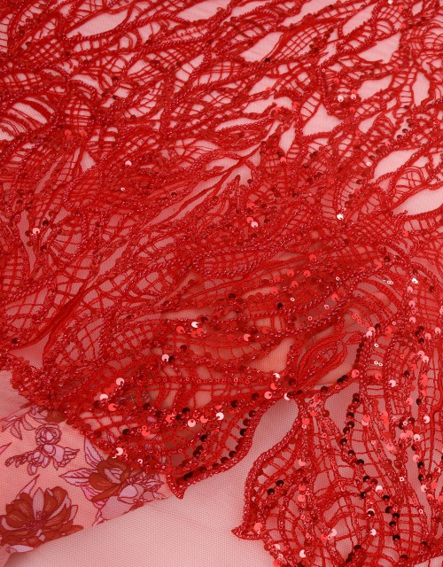 HAYRA BEADED LACE IN RED