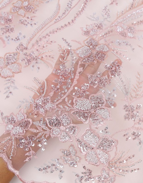 PRESLEY BEADED LACE IN DUSTY PINK