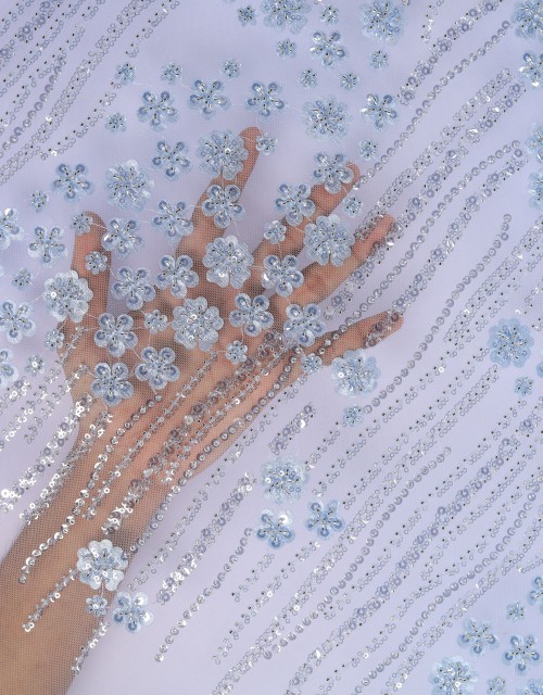 NATALIE BEADED LACE IN ICE BLUE