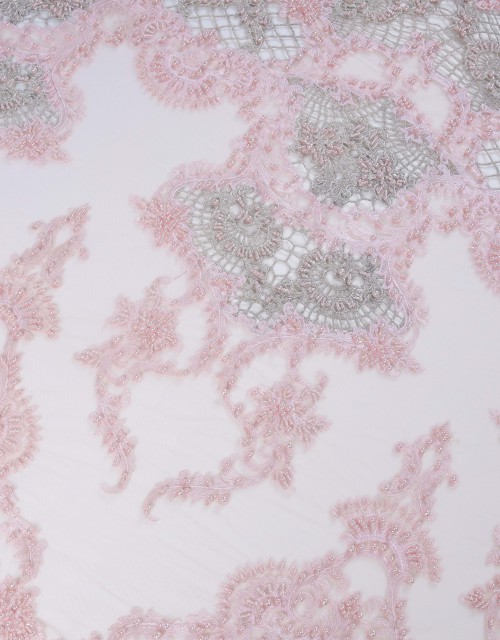 EMMA PEARL BEADED LACE IN LIGHT PINK