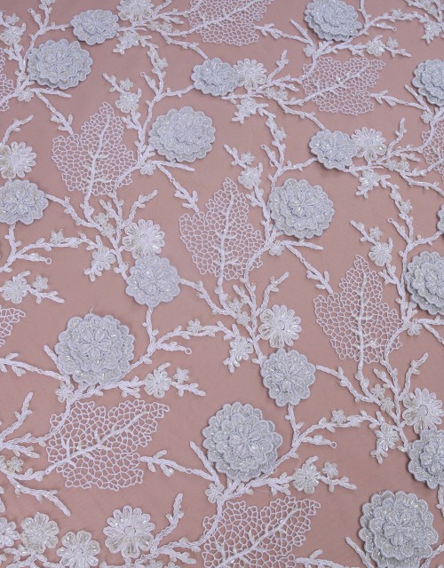 ROSE BEADED LACE IN WHITE