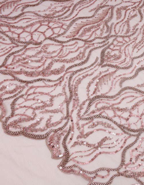 LILLY BEADED LACE IN DUSTY PINK