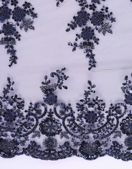 SARAH BEADED LACE IN NAVY BLUE