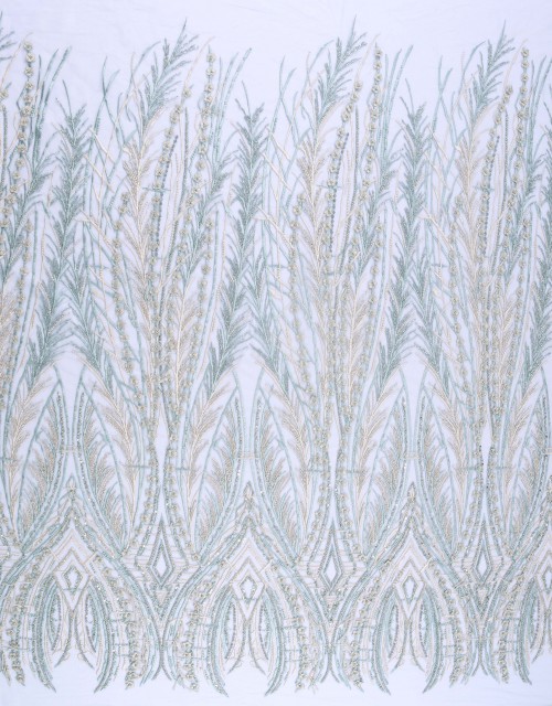 INES BEADED LACE IN DUSTY GREEN