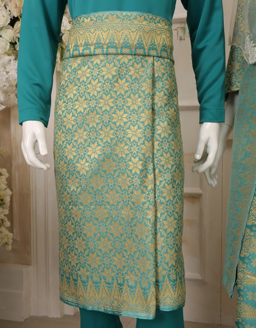 SONGKET SUIT 8 IN PINE TURQOISE
