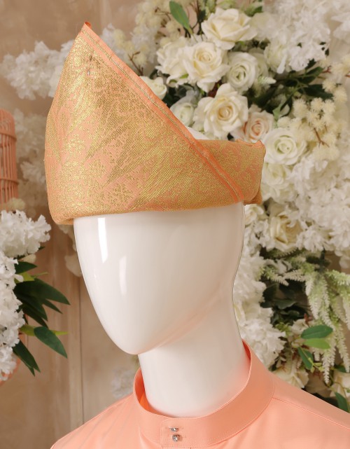 SONGKET SUIT 8 IN CORAL GOLD
