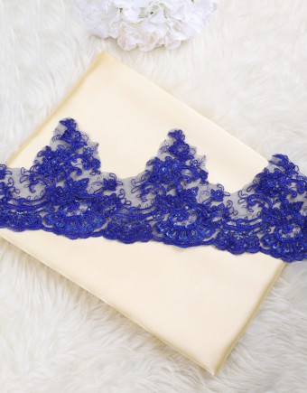 BORDER LACE BEADED (DES 4) IN ROYAL BLUE