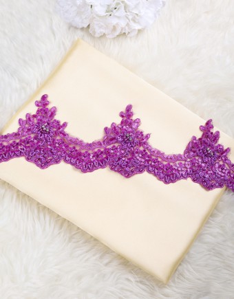 BORDER LACE BEADED (DES 6) IN PURPLE